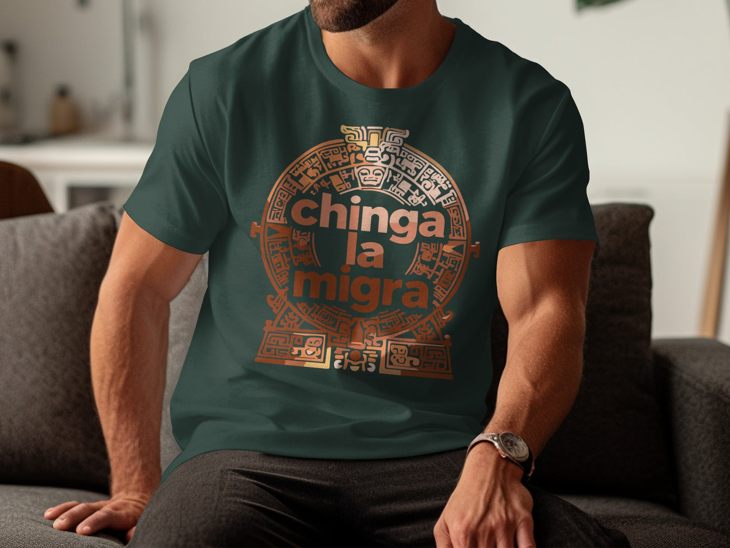 Mayan Inspired 'Chinga La Migra' Graphic T-Shirt product