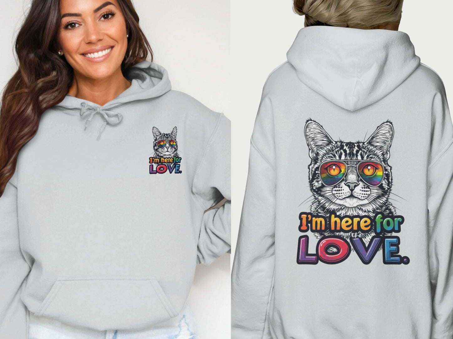 I'm Here for Love Cat Hoodie Fashion Statement product