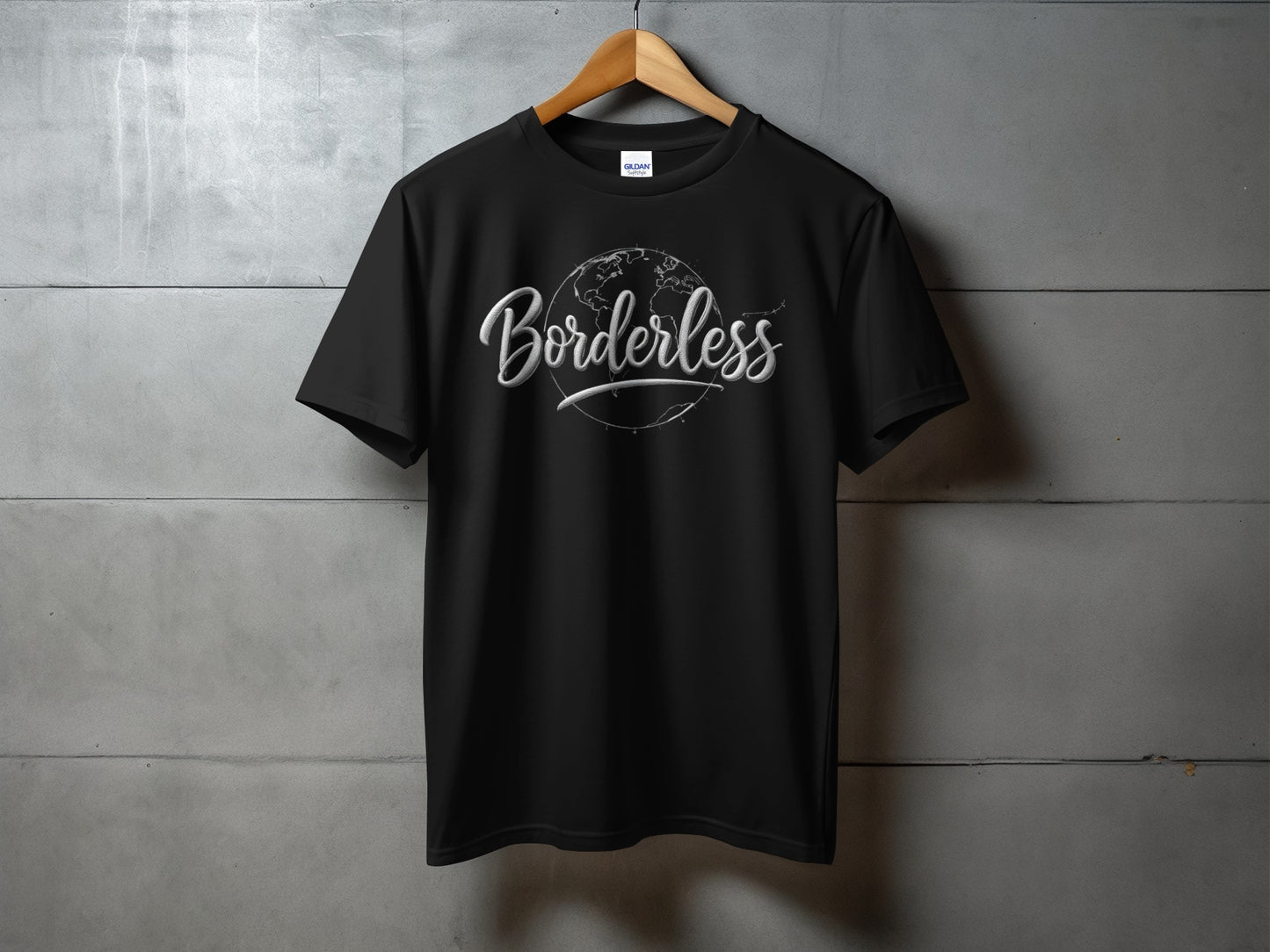 Borderless Globe Themed Black T-Shirt product