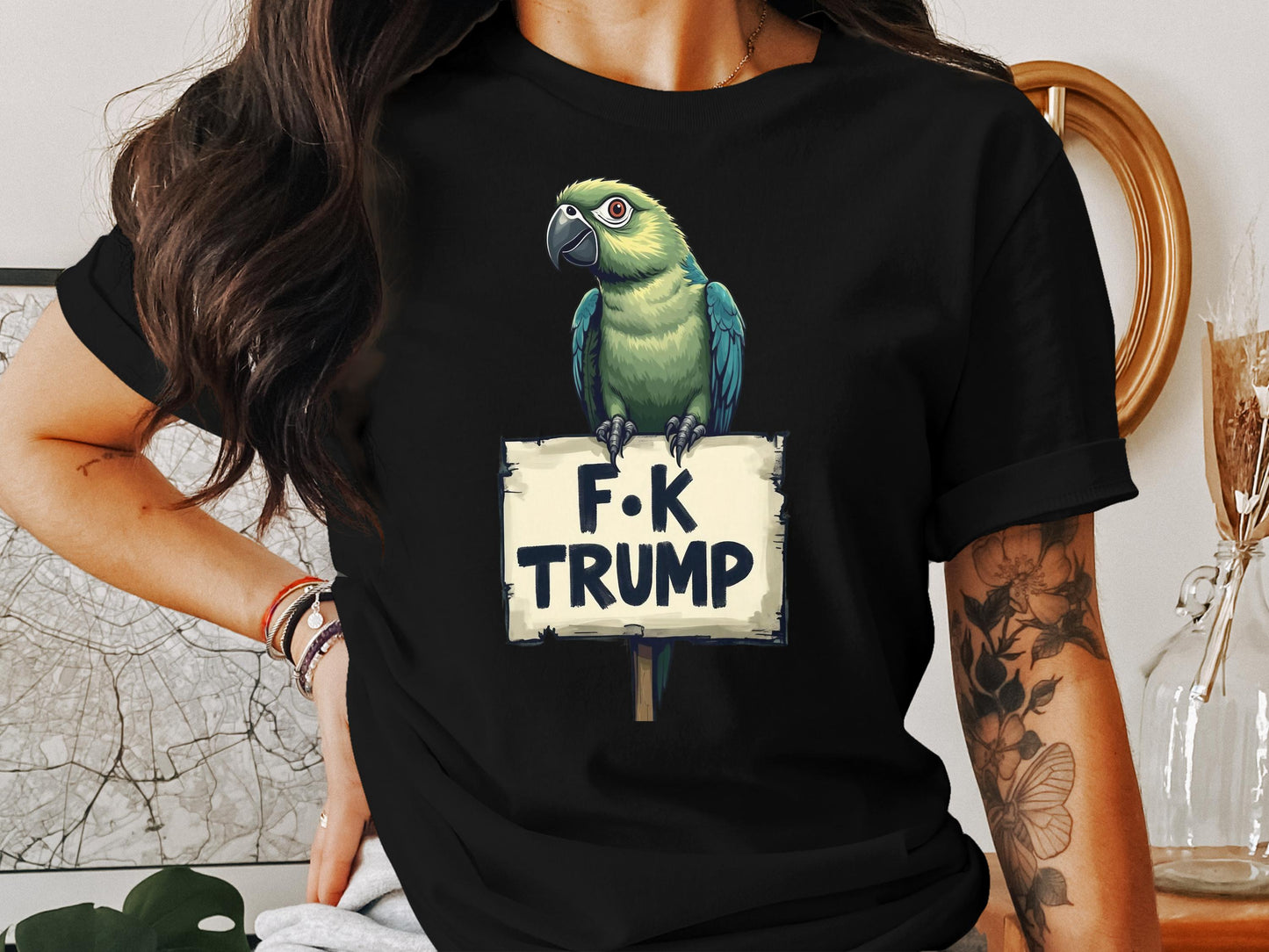 Funny Parrot F K Trump Graphic Design T-shirt product