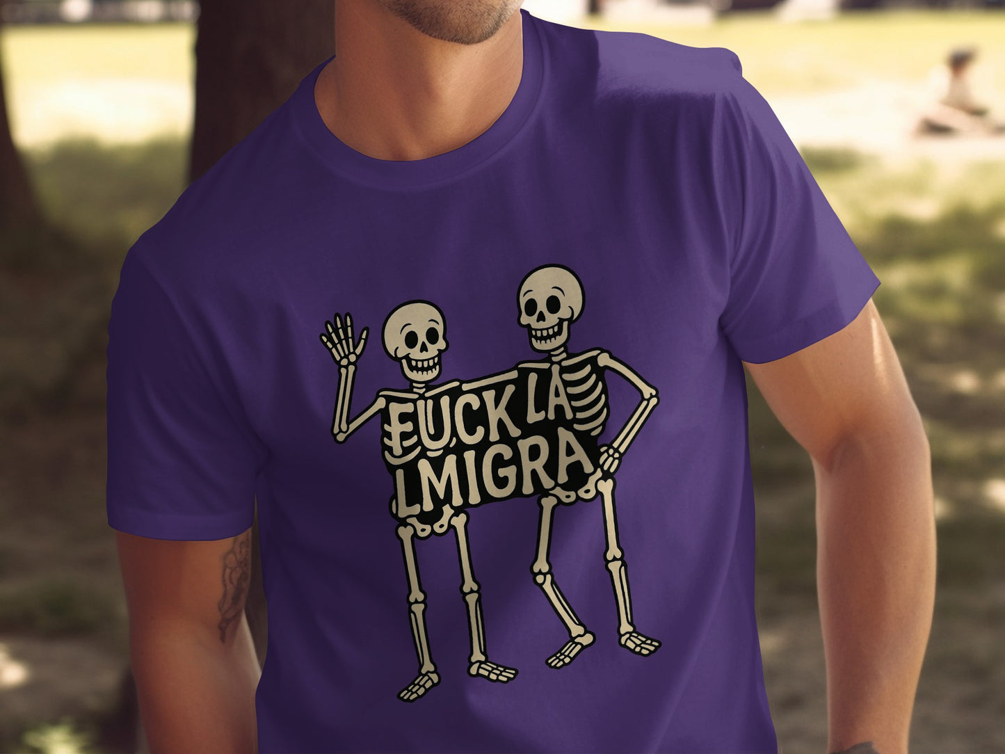 Humorous Skeleton Design Statement Shirt product