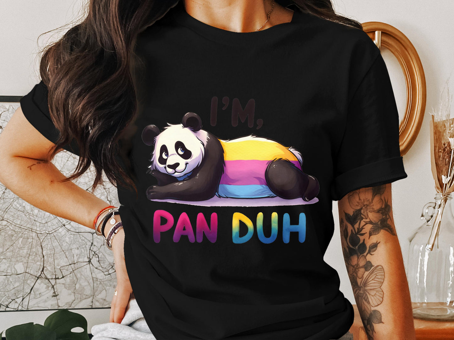 I'm PAN DUH Rainbow Panda Graphic T-shirt product type