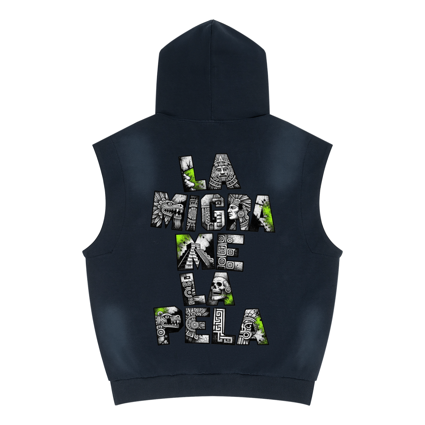Unisex Vintage Wash Sun Fade Sleeveless Hoodie