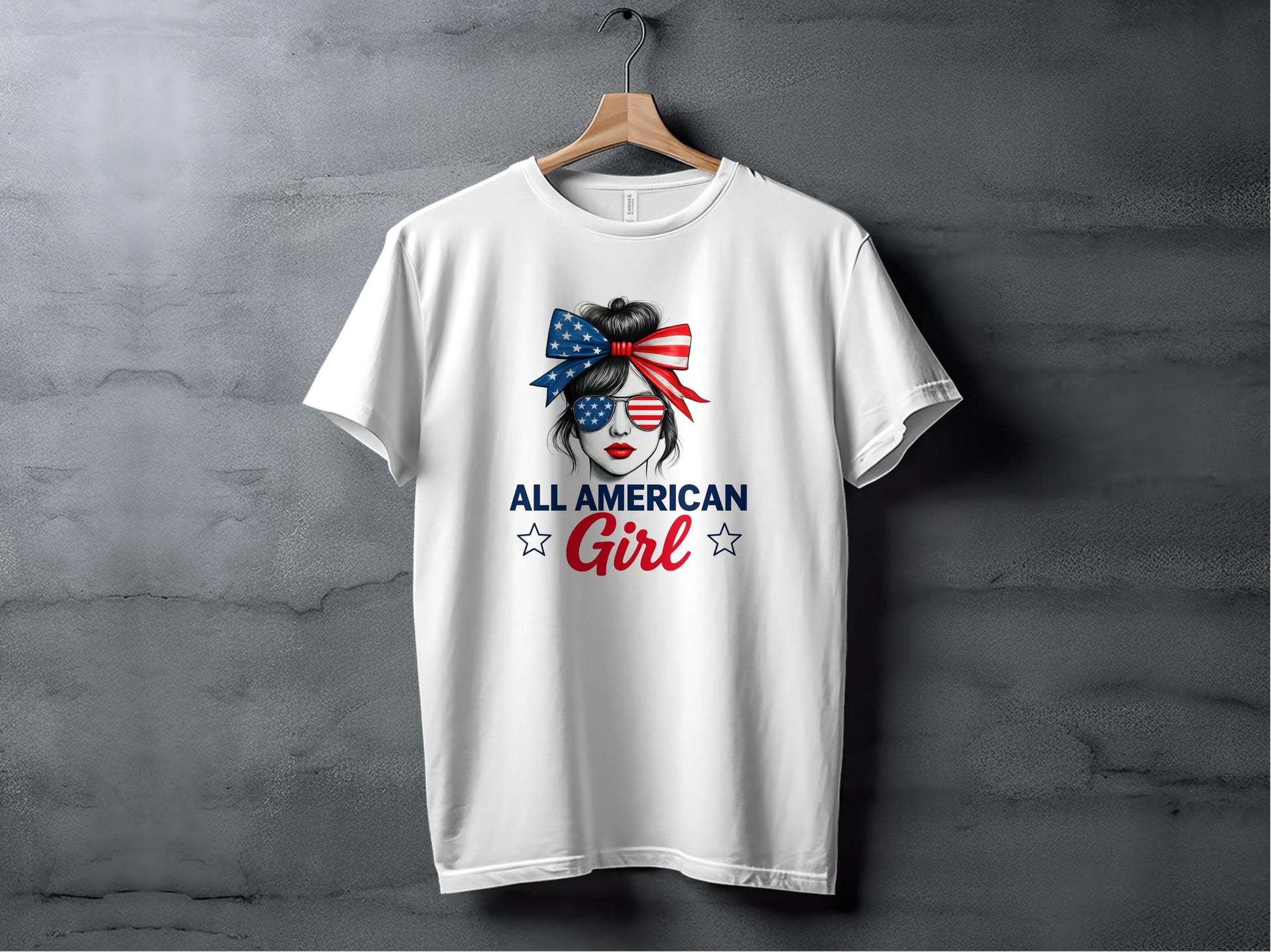 All American Girl Patriotic Themed T-Shirt product type