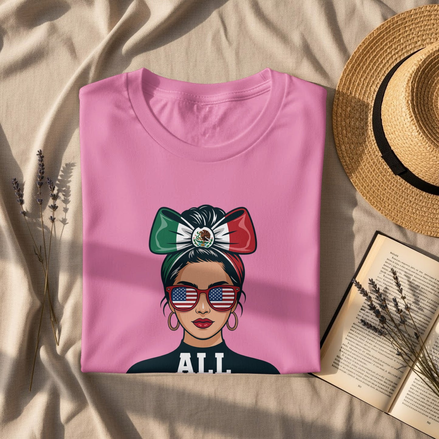 All American Mexican Flag Bow Girl T-shirt product type