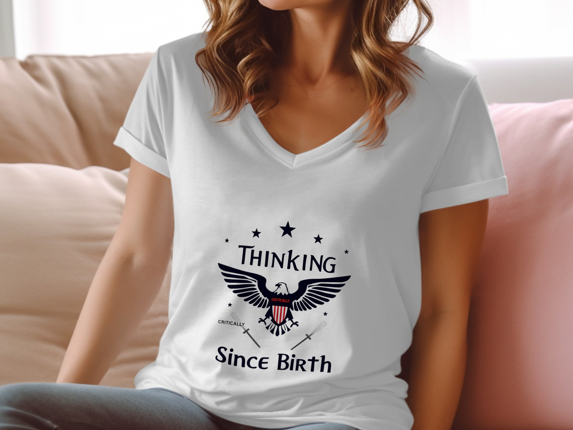 Thinking Since Birth Eagle Graphic T-Shirt product