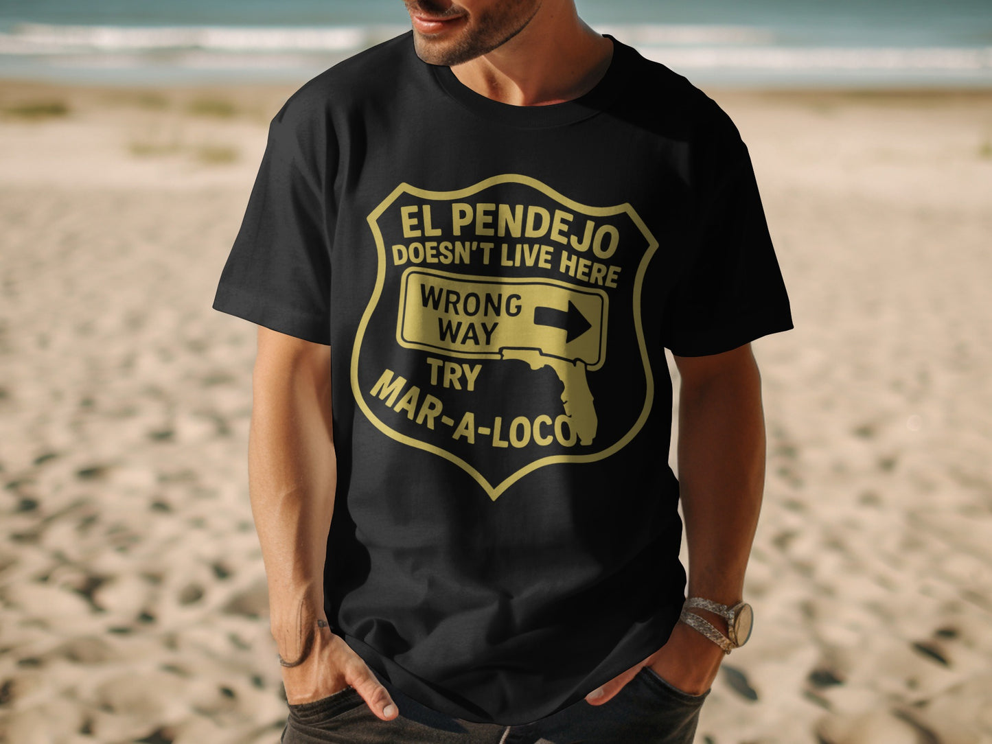 El Pendejo Parody Shield Design Graphic Tee product