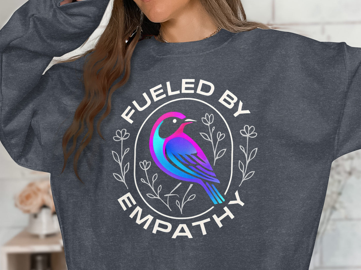 Fueled by Empathy Graphic Bird Design Sweatshirt product type