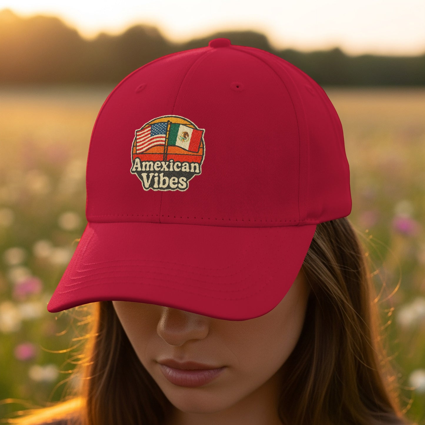 American Vibes Embroidered Red Cap product