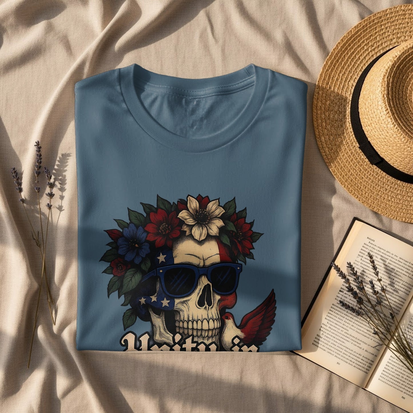 Patriotic Skull with Sunglasses Design T-shirt product
