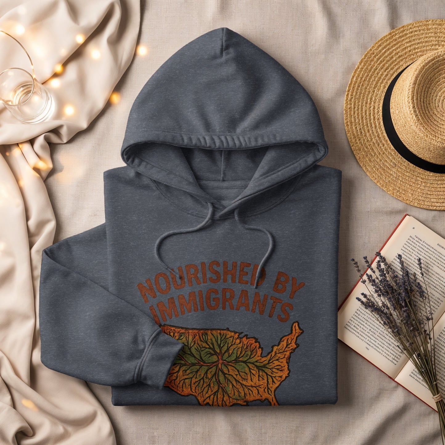 Nourished By Immigrants Map Design Hoodie product type