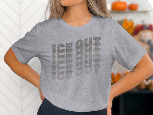 ICE OUT Graphic Tee with Bold Distressed Print