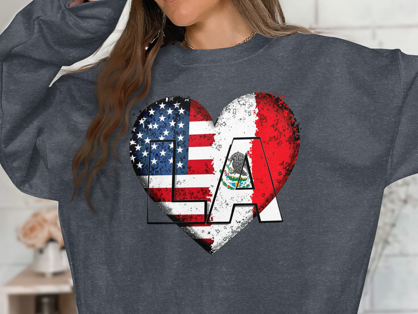 LA Heart Print Long Sleeve Sweatshirt product type