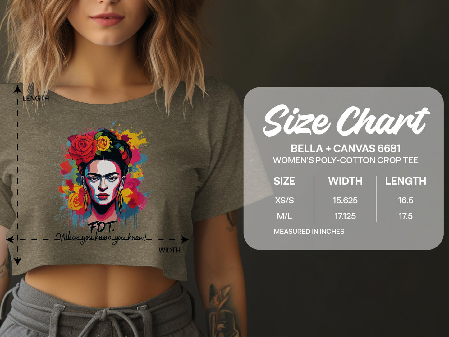 Floral Face Art Colorful Women's Crop Tee product