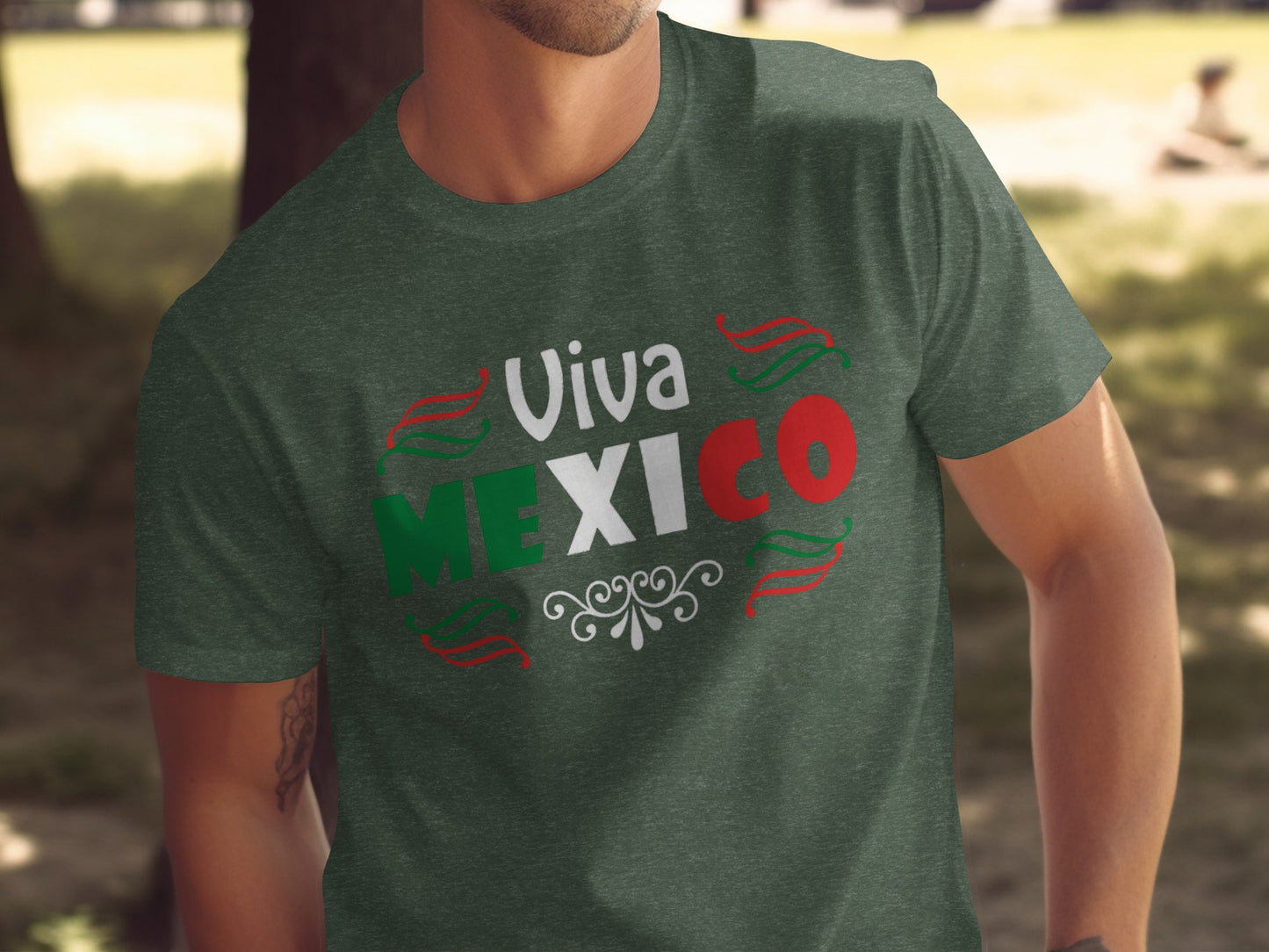 Viva Mexico Green Casual Graphic T-shirt product type