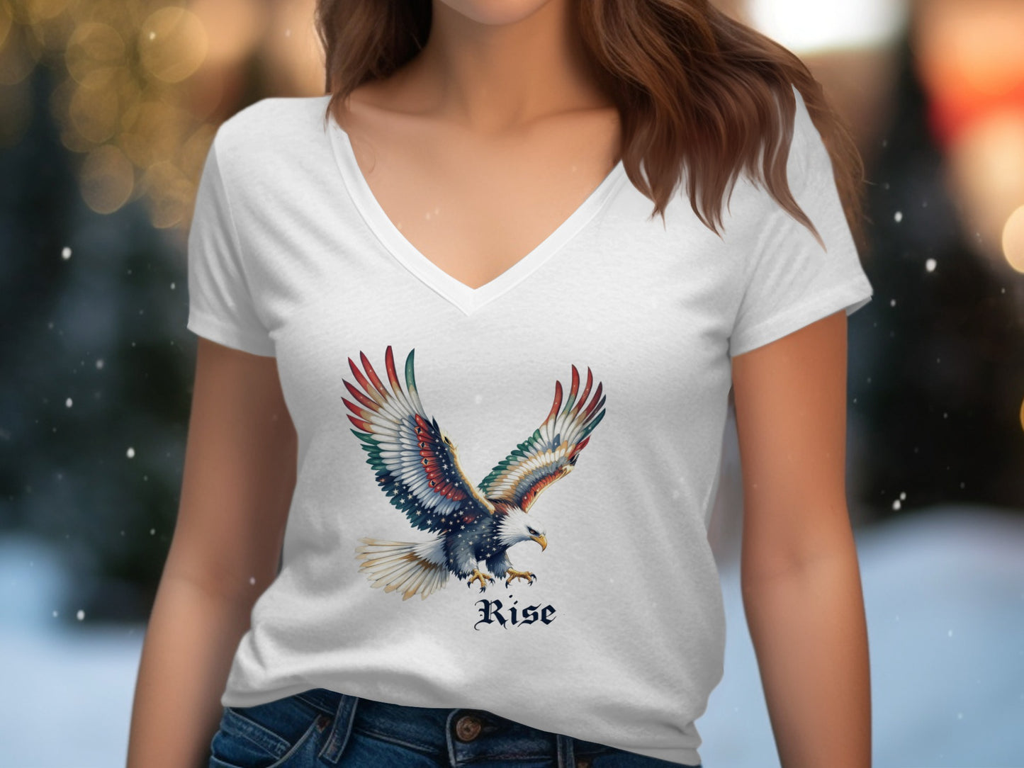Rise Eagle Graphic V-Neck T-Shirt Product