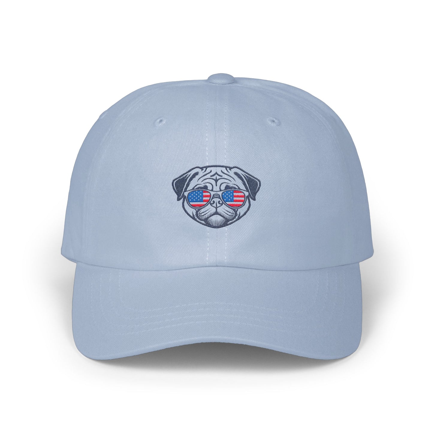 Cool Pug with American Flag Sunglasses Hat product type