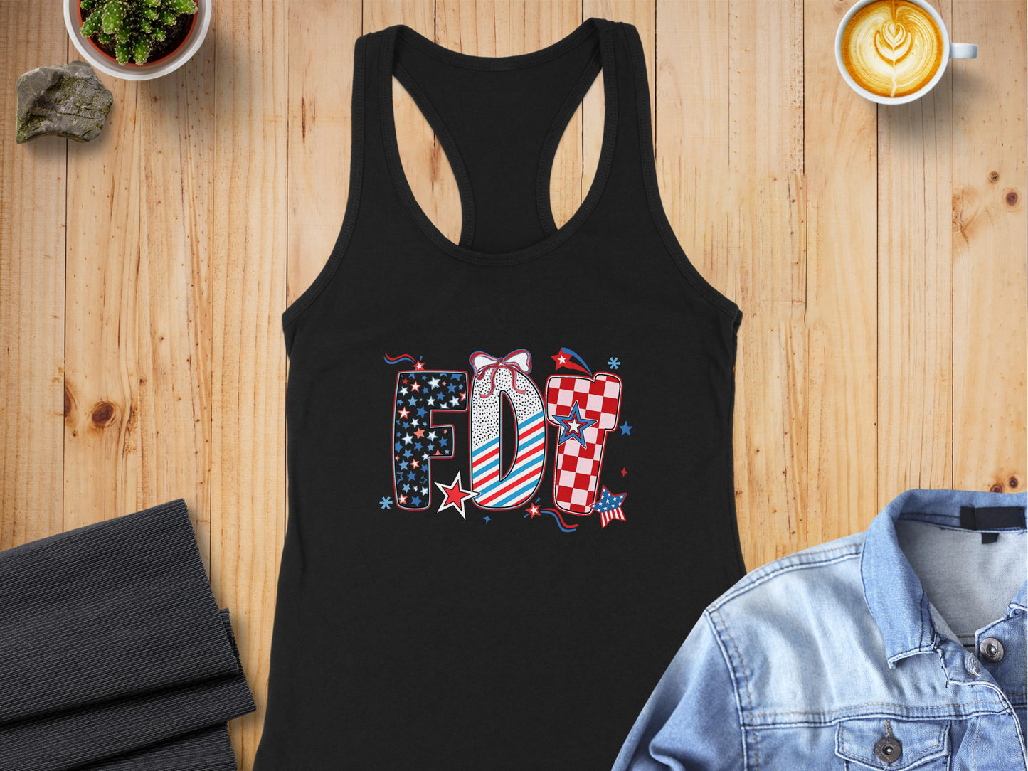 Patriotic Fourth of July Themed Text Design Tank Top