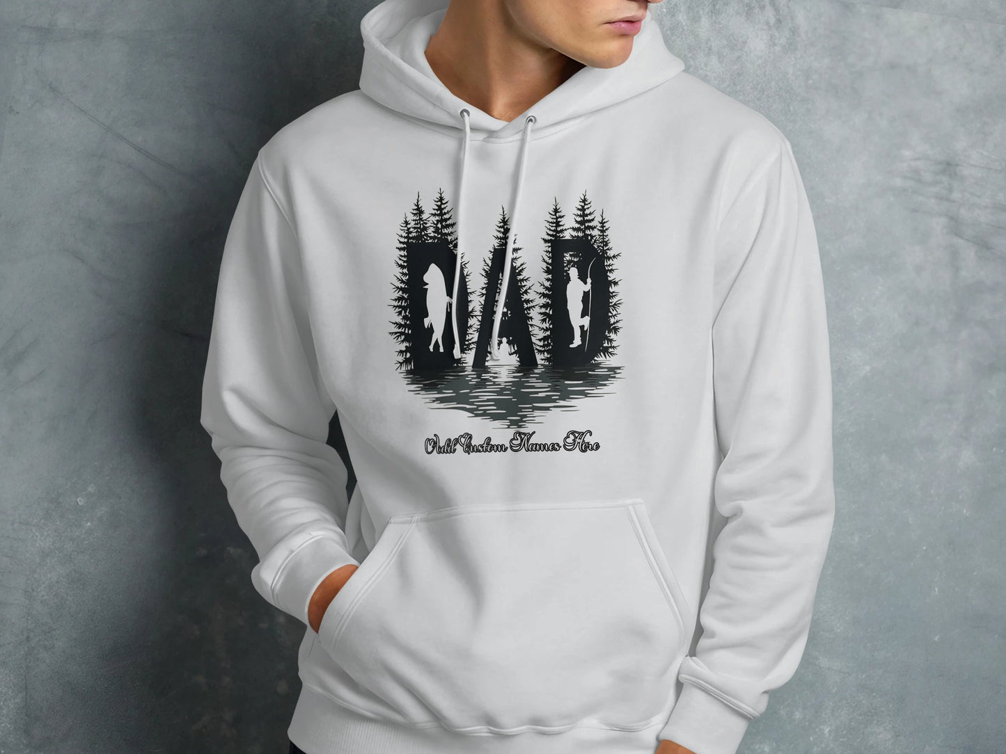 Dad Outdoors Fishing Scene Graphic Hoodie product