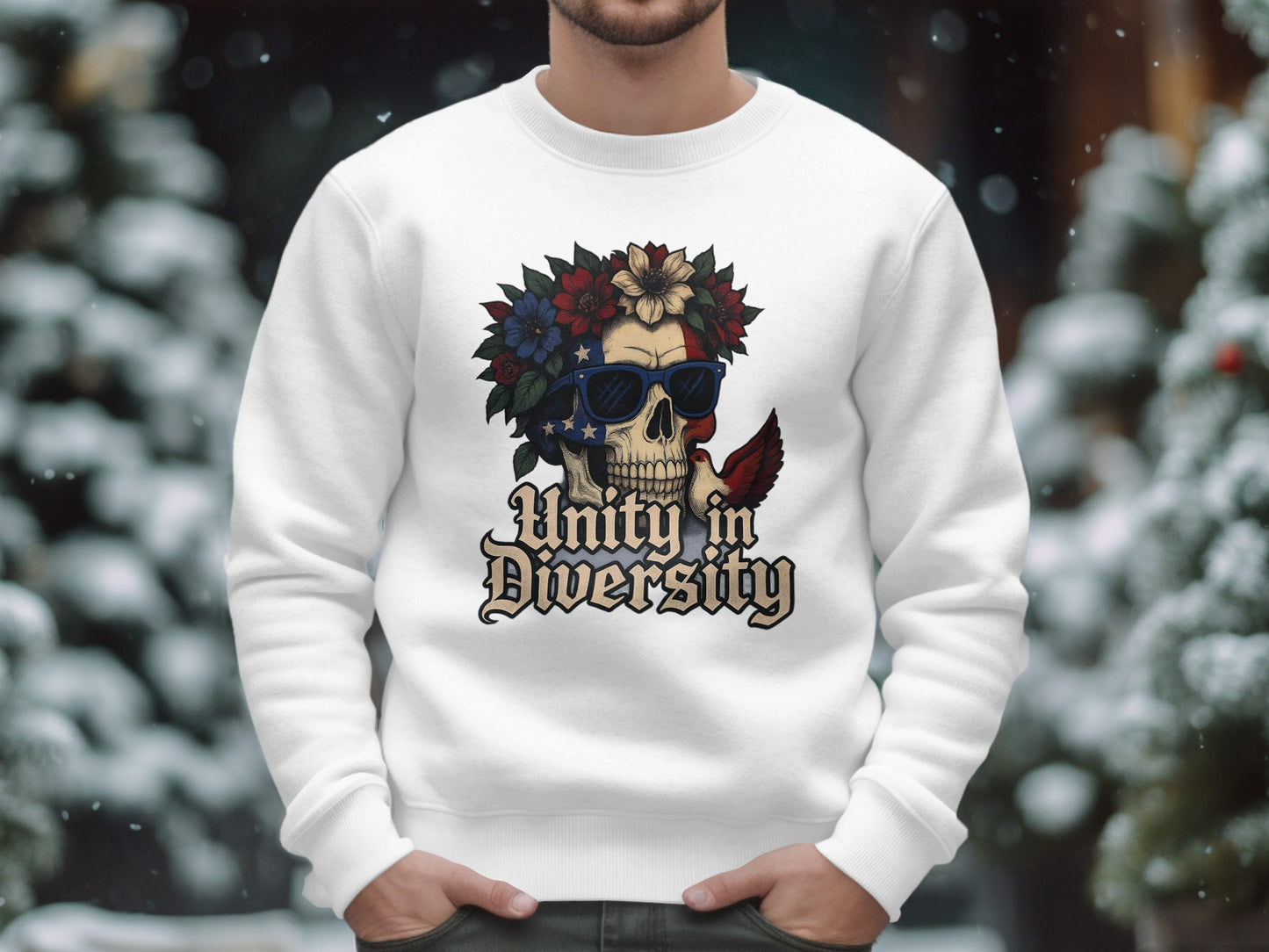 Unity in Diversity Skull Graphic Sweatshirt Product