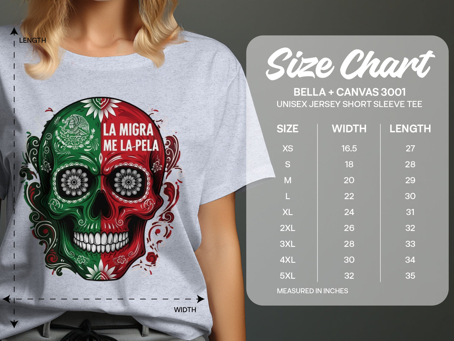 La Migra Me La Pela Graphic Skull T-shirt product