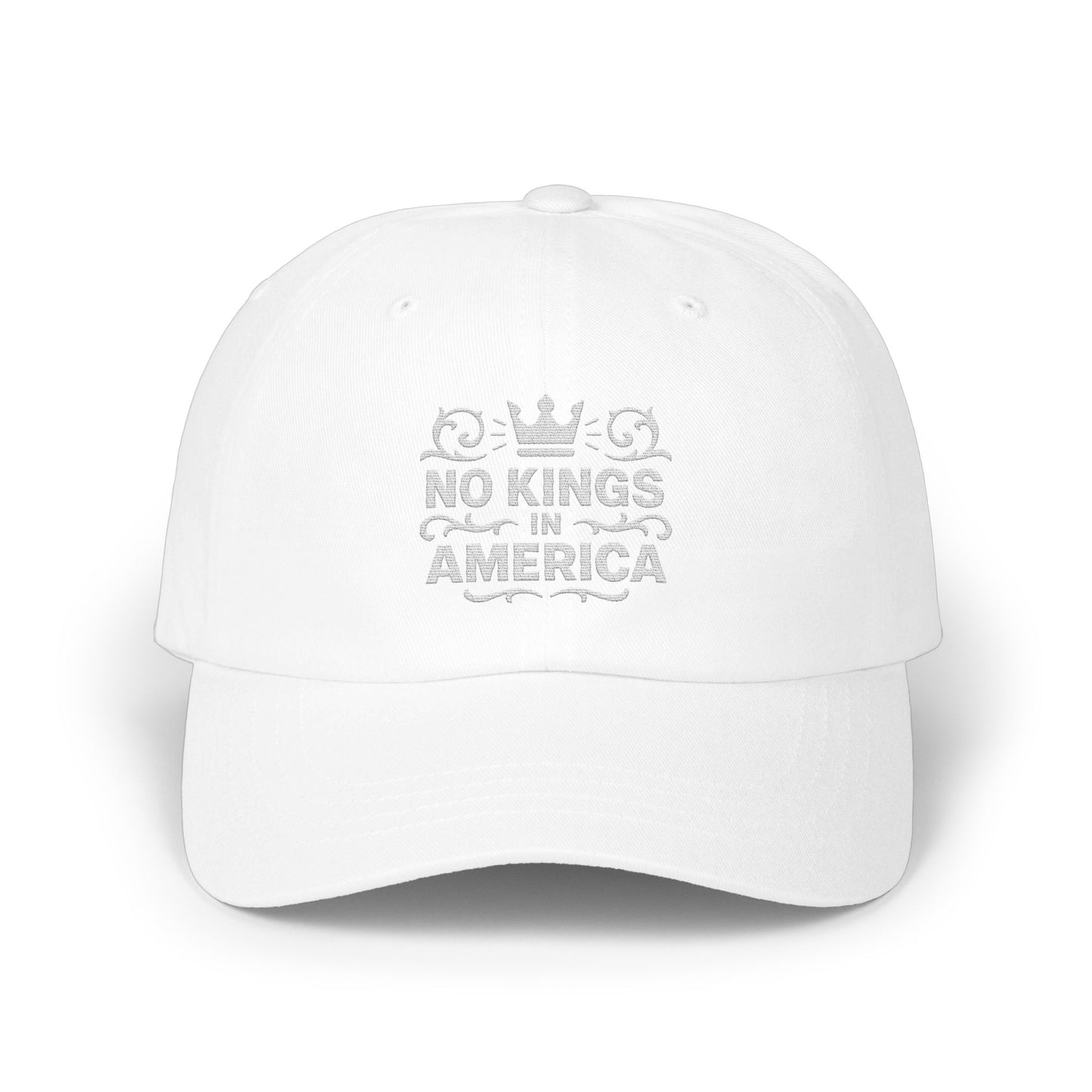 No Kings in America Adjustable White Cap product