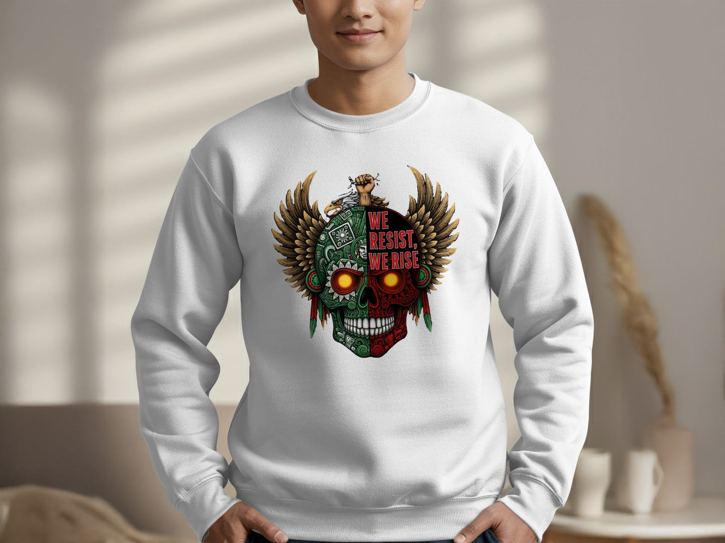 We Resist We Rise Skull Wings Graphic Sweatshirt product type