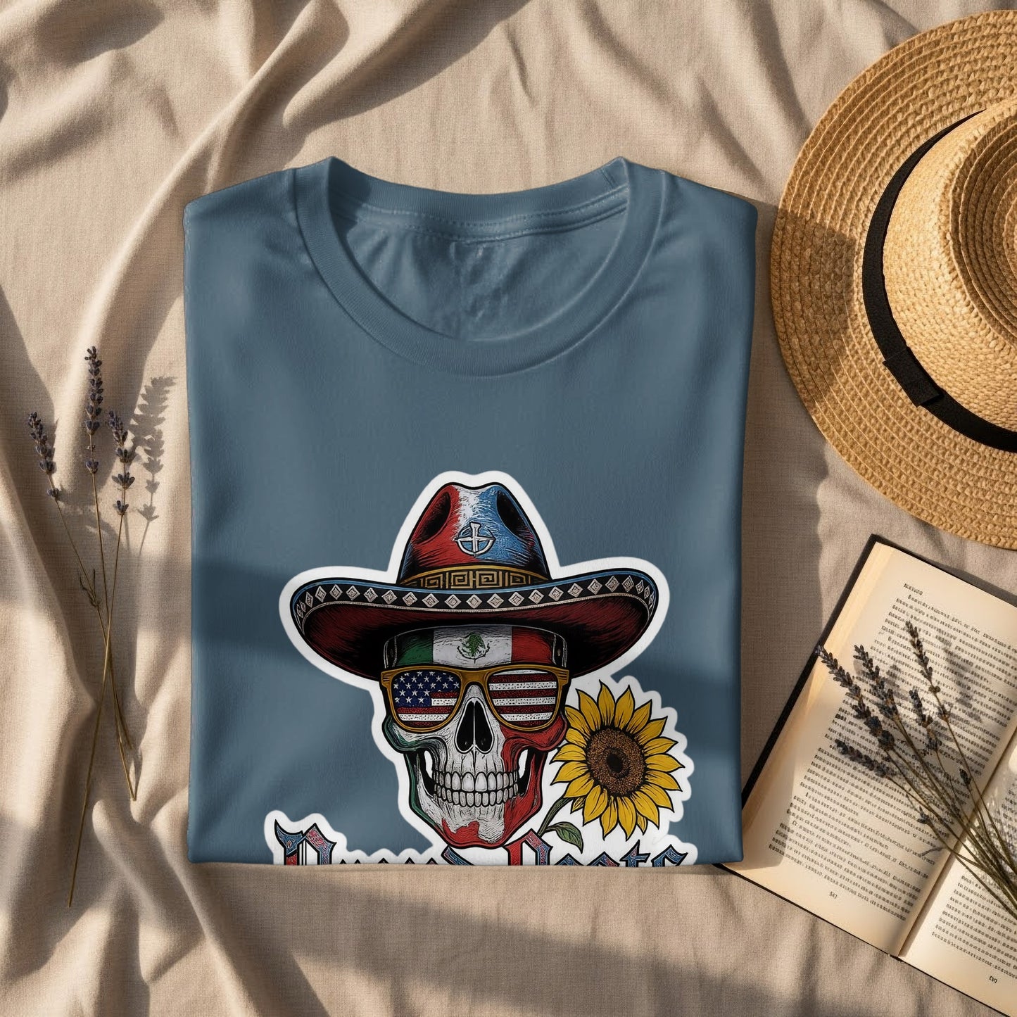 Patriotic Skull with Sunflower Hat T-Shirt great product