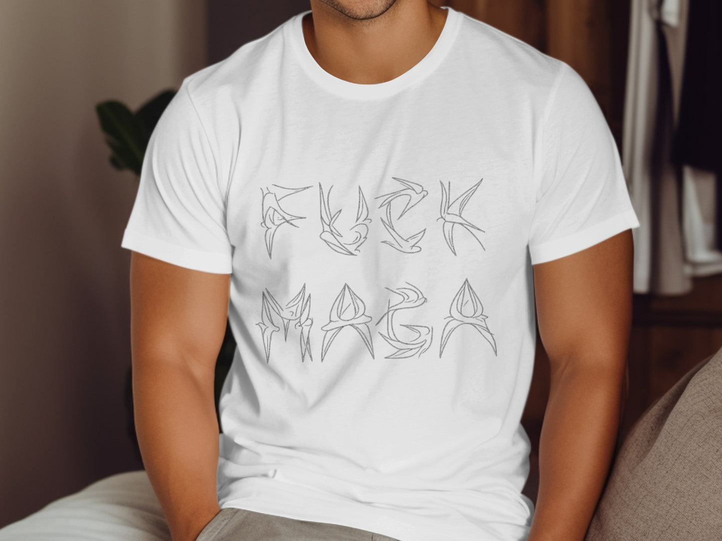 Statement Graphic Tee with Unique Lettering Design product type
