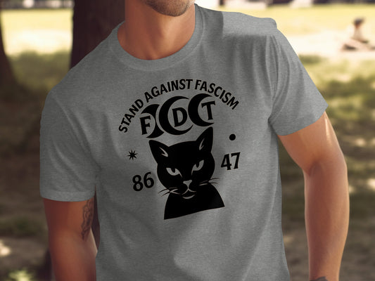Stand Against Fascism Black Cat FDCT 86 47 Shirt