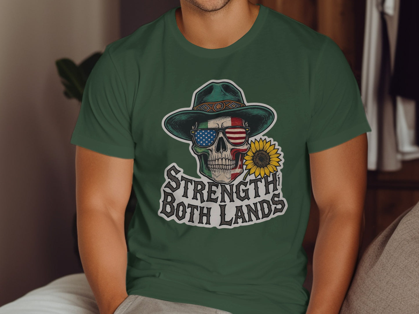 Strength Both Lands Skull Graphic T-Shirt product