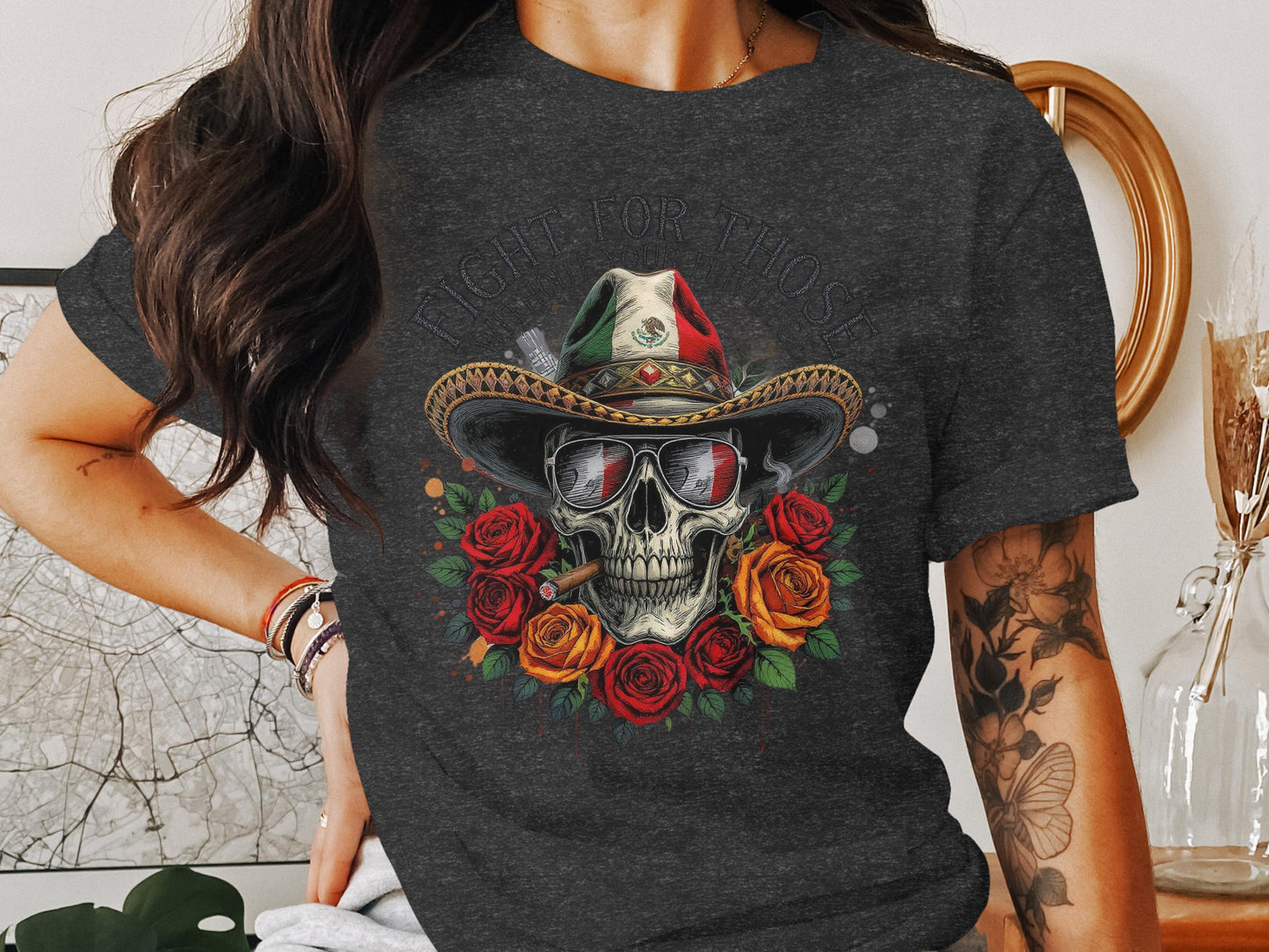Fight For Those Skull with Hat Graphic Tee product