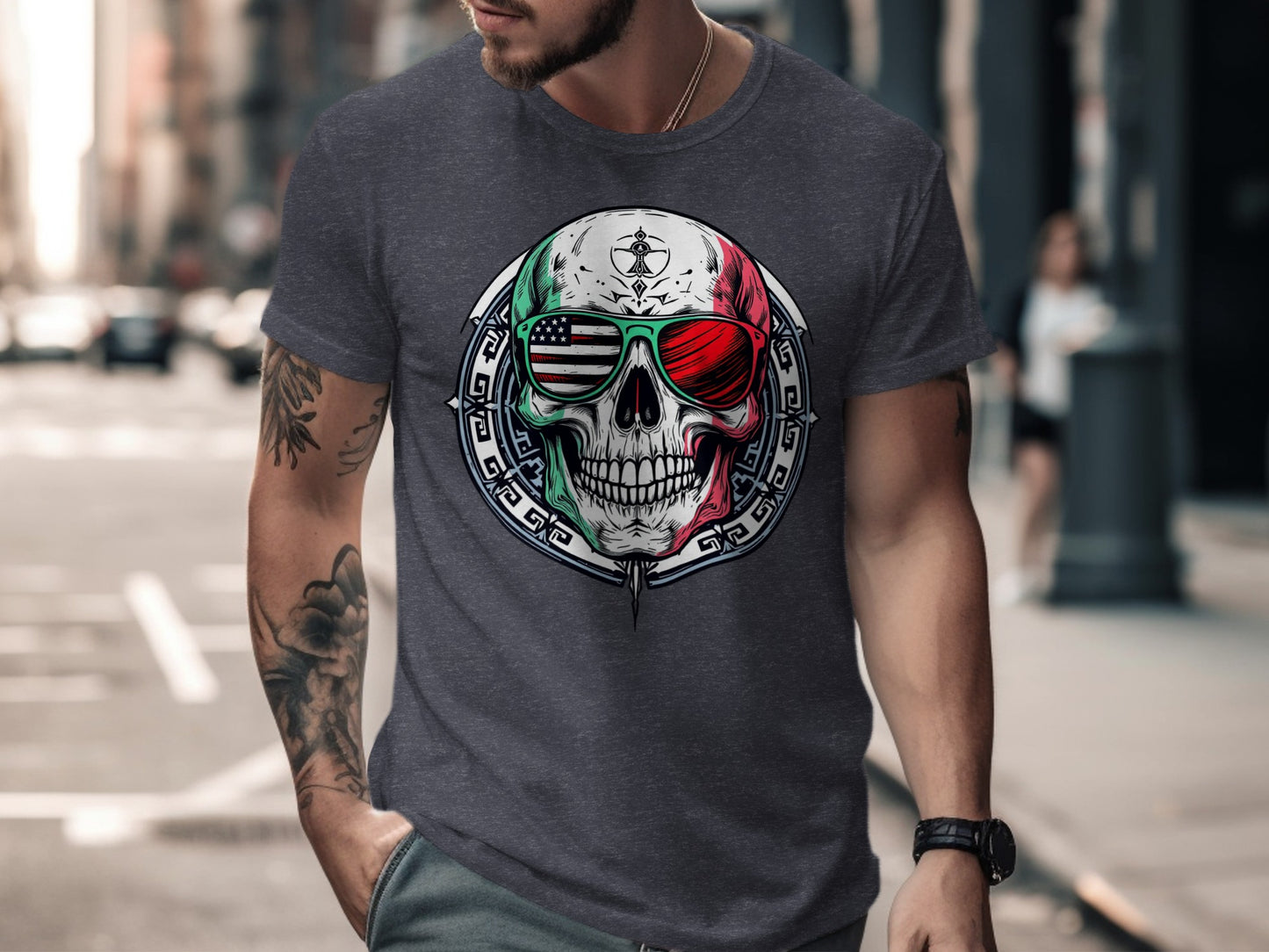 Stylish Skull Graphic Tee with Sunglasses T-shirt product