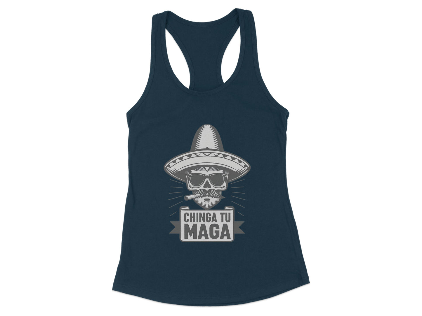 Chinga Tu Maga Sombrero Skull Graphic Tank Top product