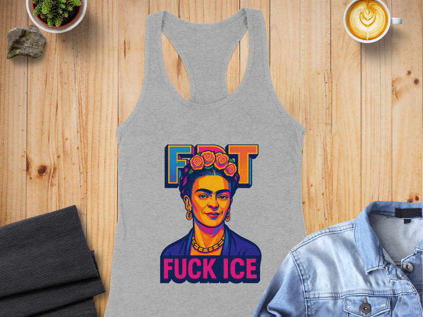 Colorful Frida Kahlo Graphic Tank Top Shirt product type