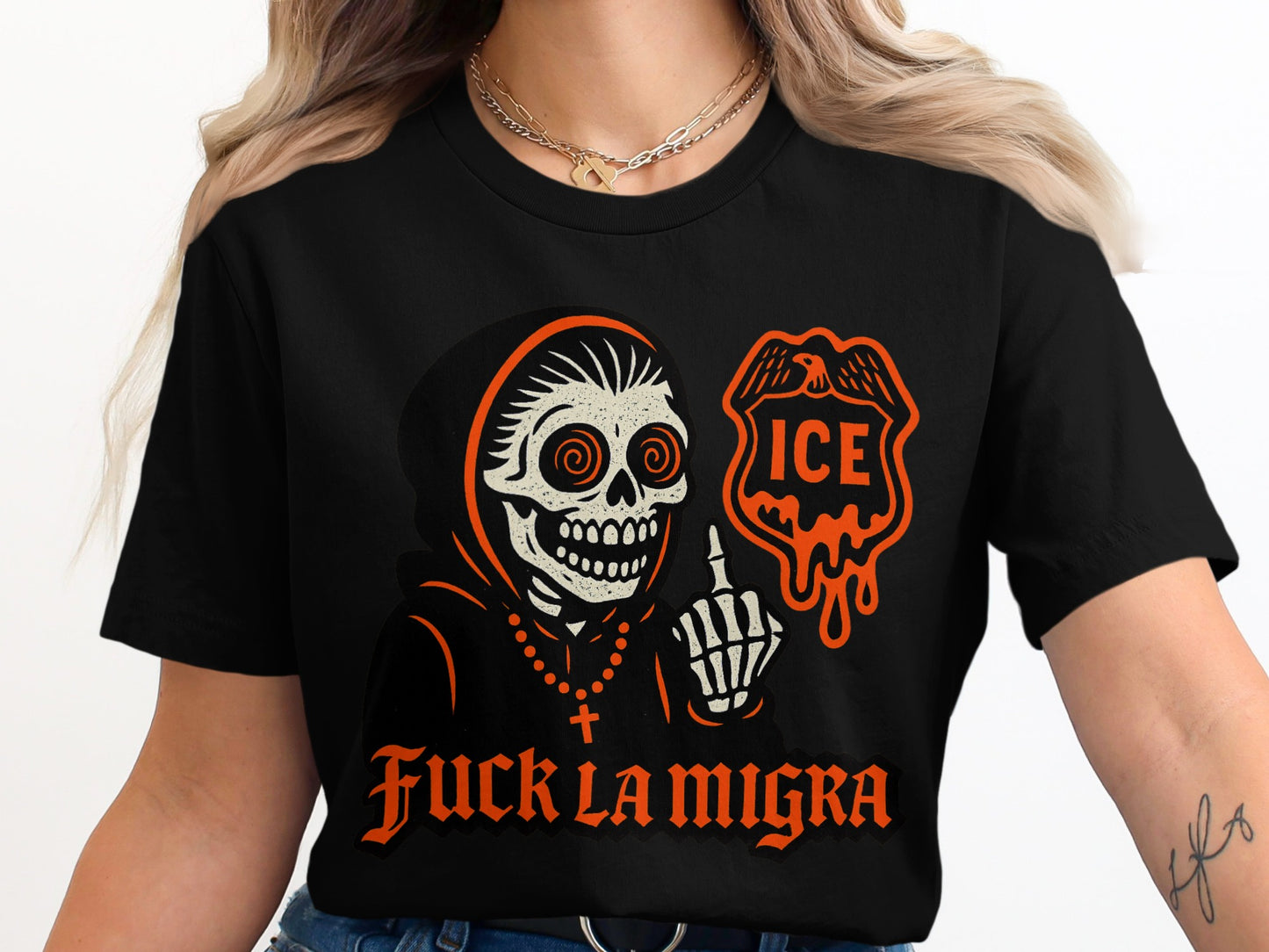Retro 'Fuck La Migra ICE' Graphic T-Shirt product type