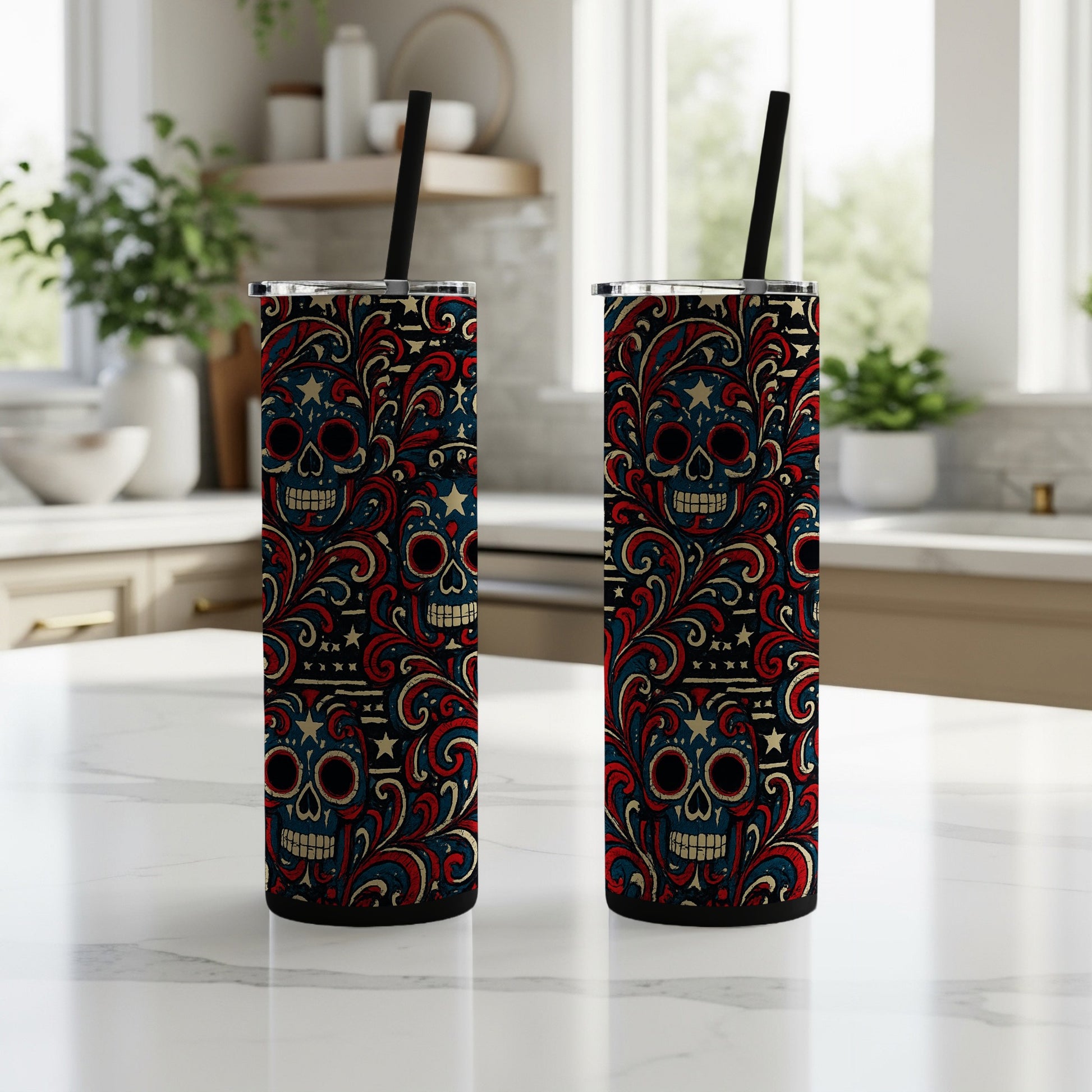 Colorful Skull Patterned Stainless Steel Tumbler product
