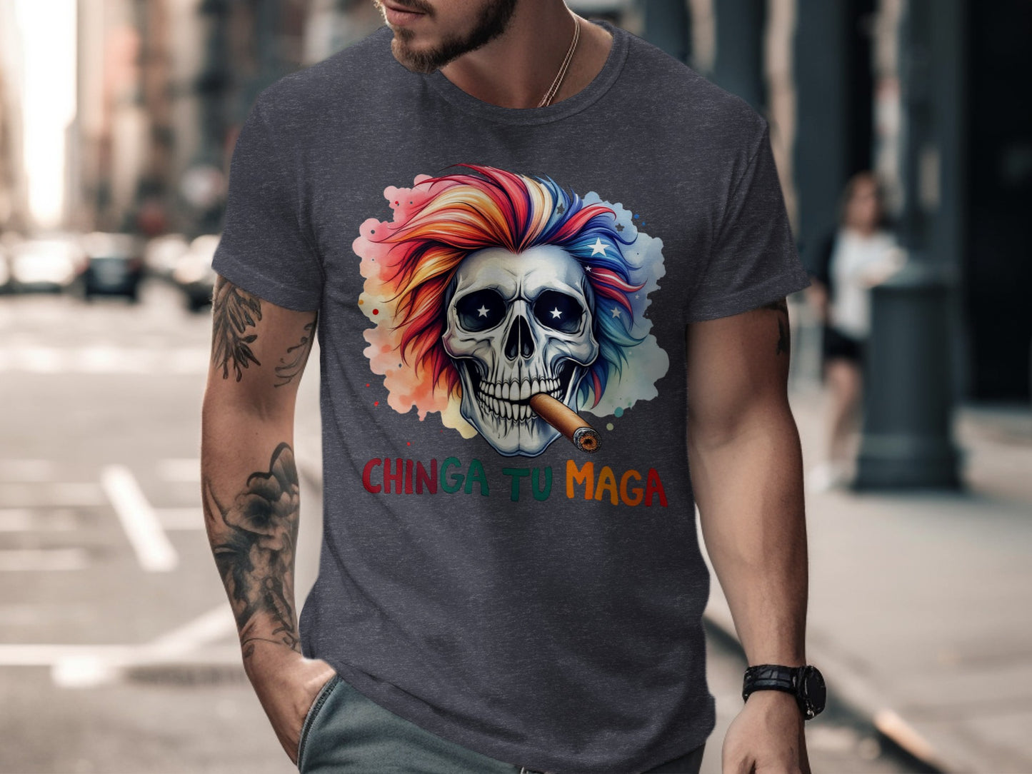 Chinga Tu Maga Skull Graphic T-Shirt product type