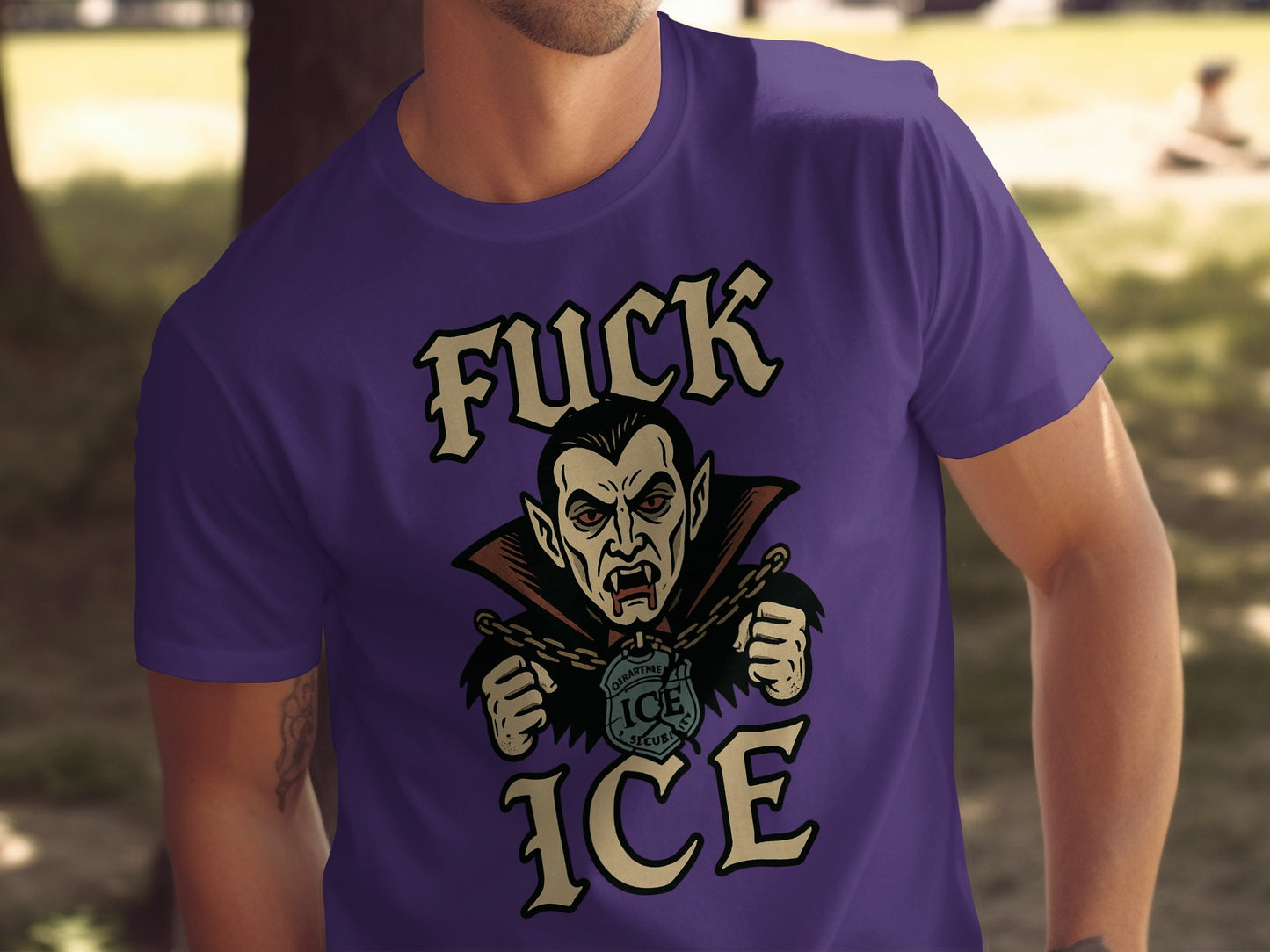 Bold Graphic Tee with Controversial Vampire Design product type
