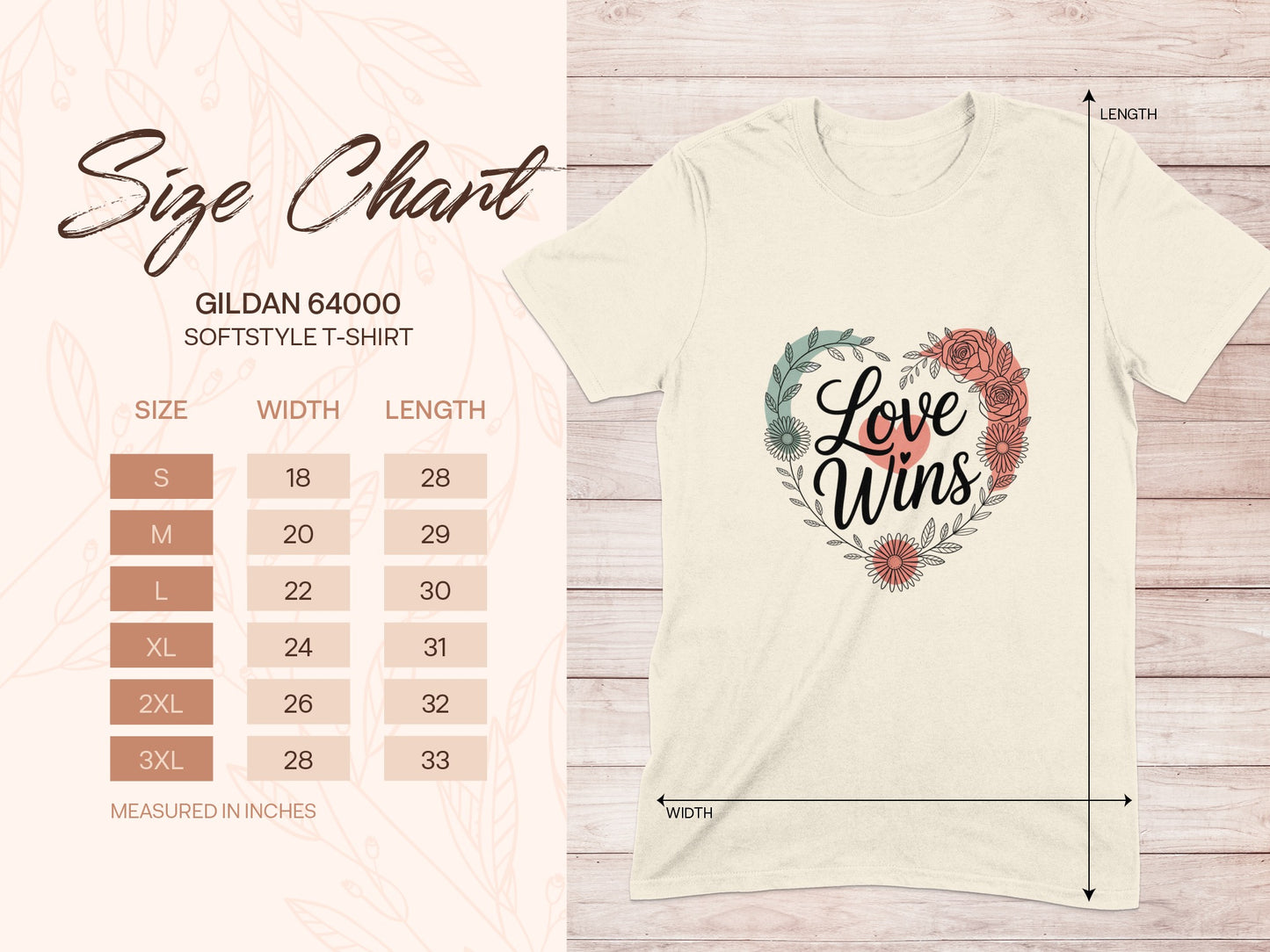 Love Wins Heart Graphic Gildan 64000 T-Shirt product type