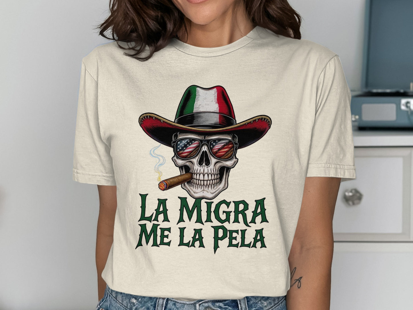 La Migra Me La Pela Graphic Tee T-Shirt product type