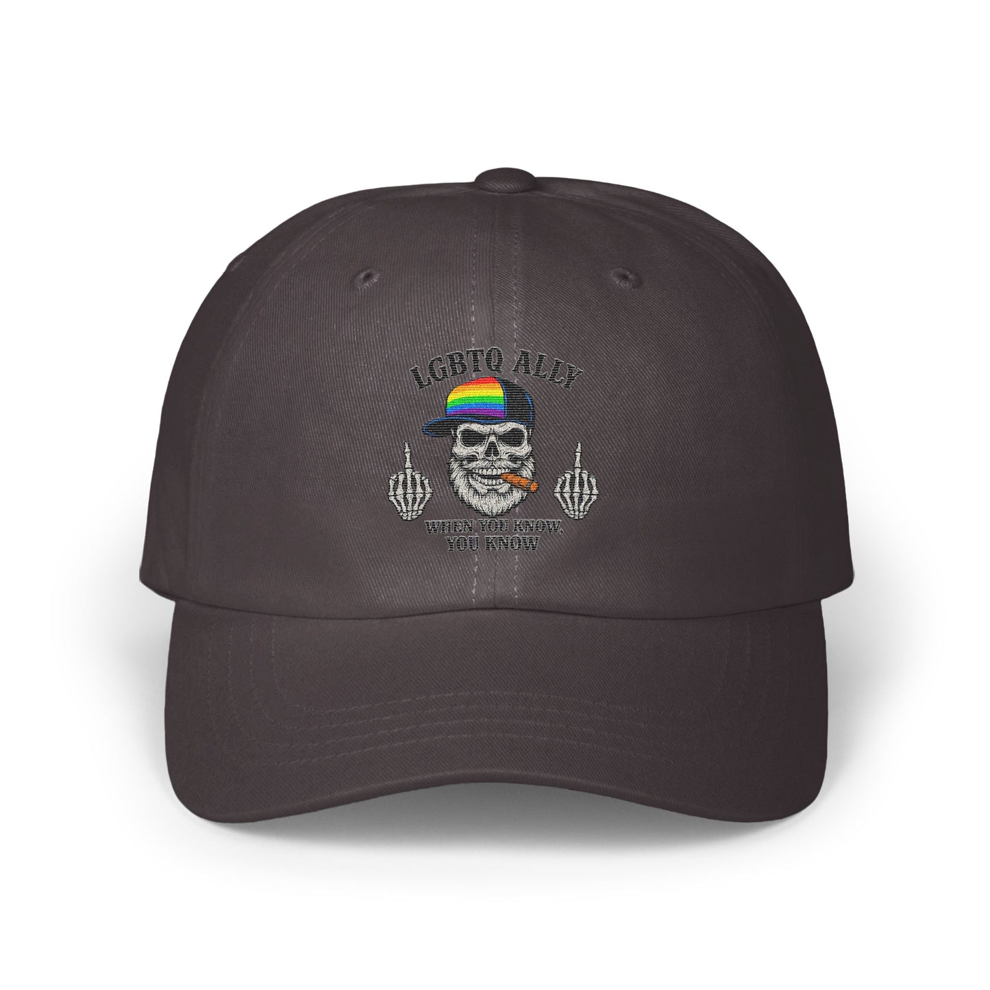 LGBTQ Ally Skull Graphic Baseball Cap Hat product