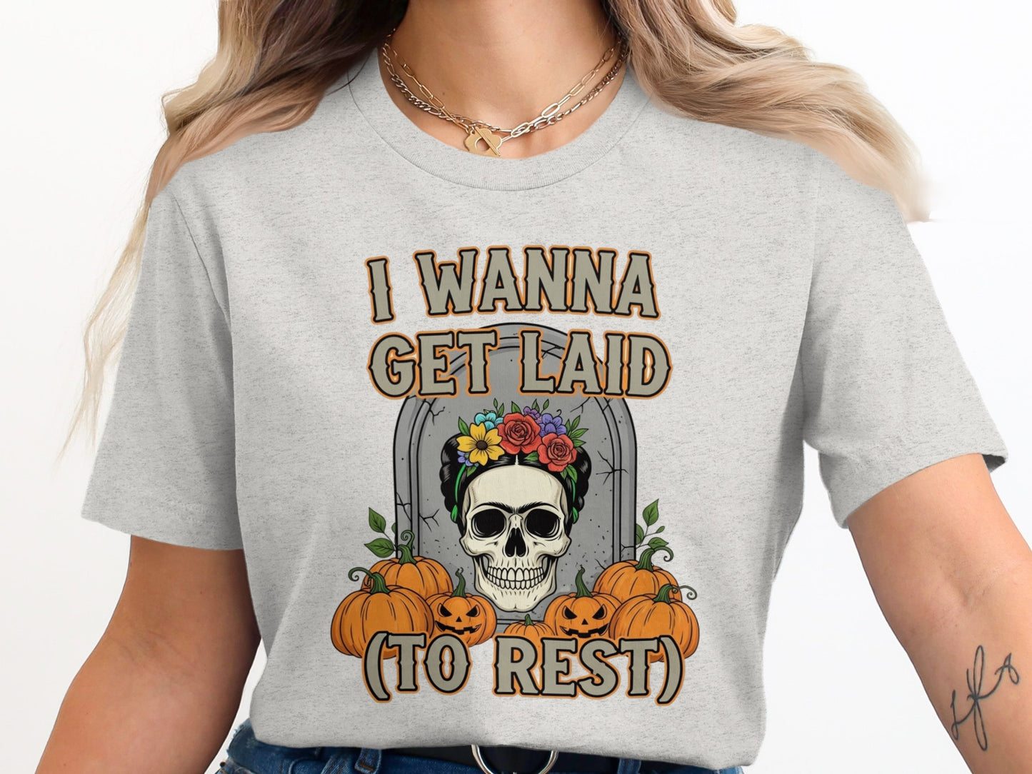I Wanna Get Laid To Rest Skull Pumpkins Shirt product type