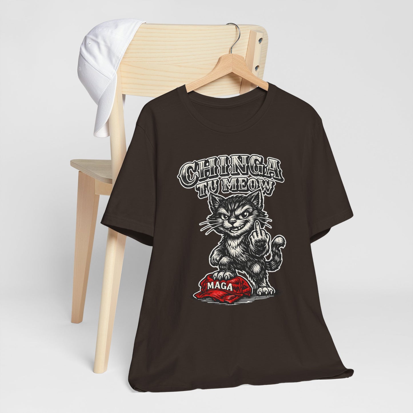 Chinga Tu Meow Cat Flipping Middle Finger MAGA product type