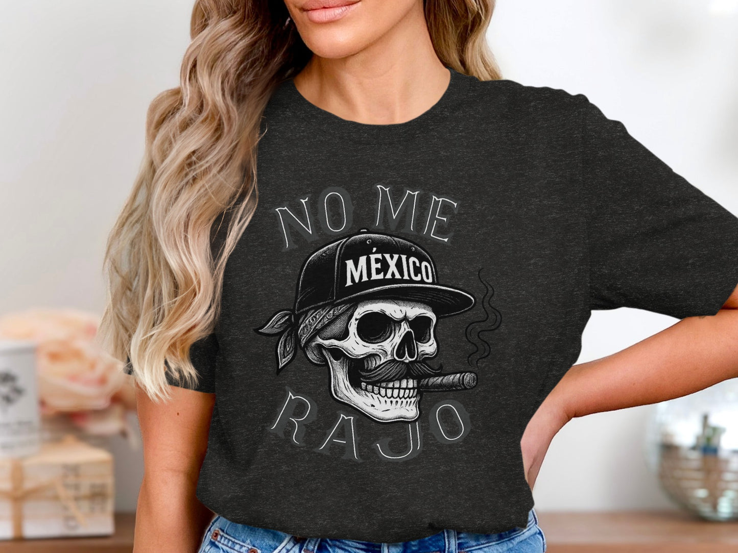 No Me Rajo Mexico Skull Graphic Printed T-Shirt product type