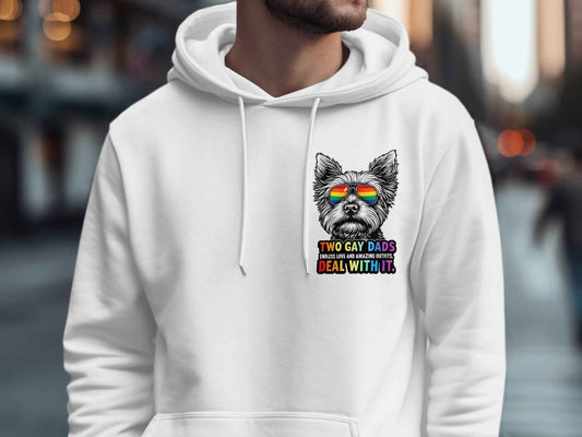 Pride Hoodie for LGBTQ+ Families: Rainbow Sunglasses Design