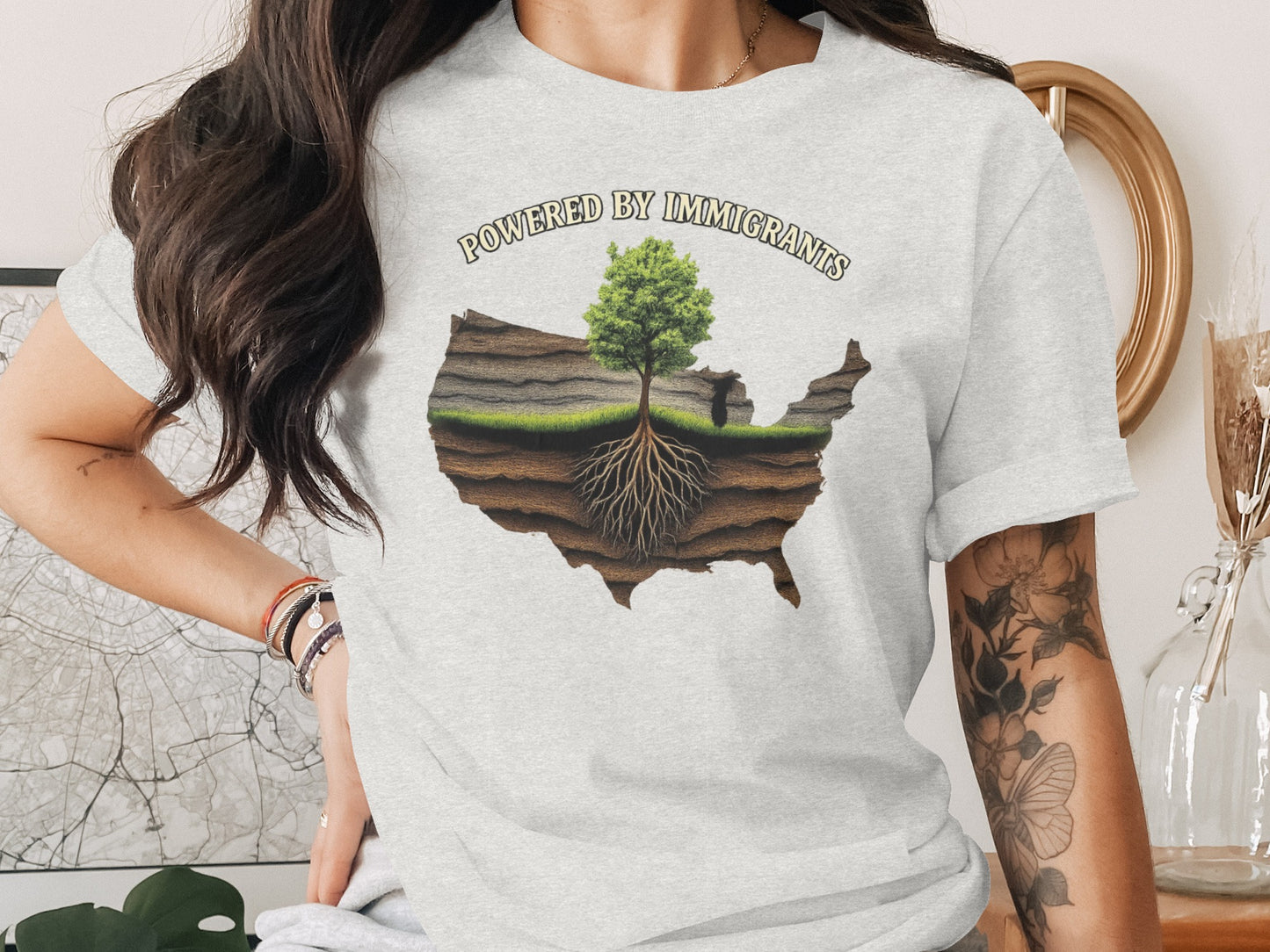 Powered by Immigrants Tree Roots Artwork product type
