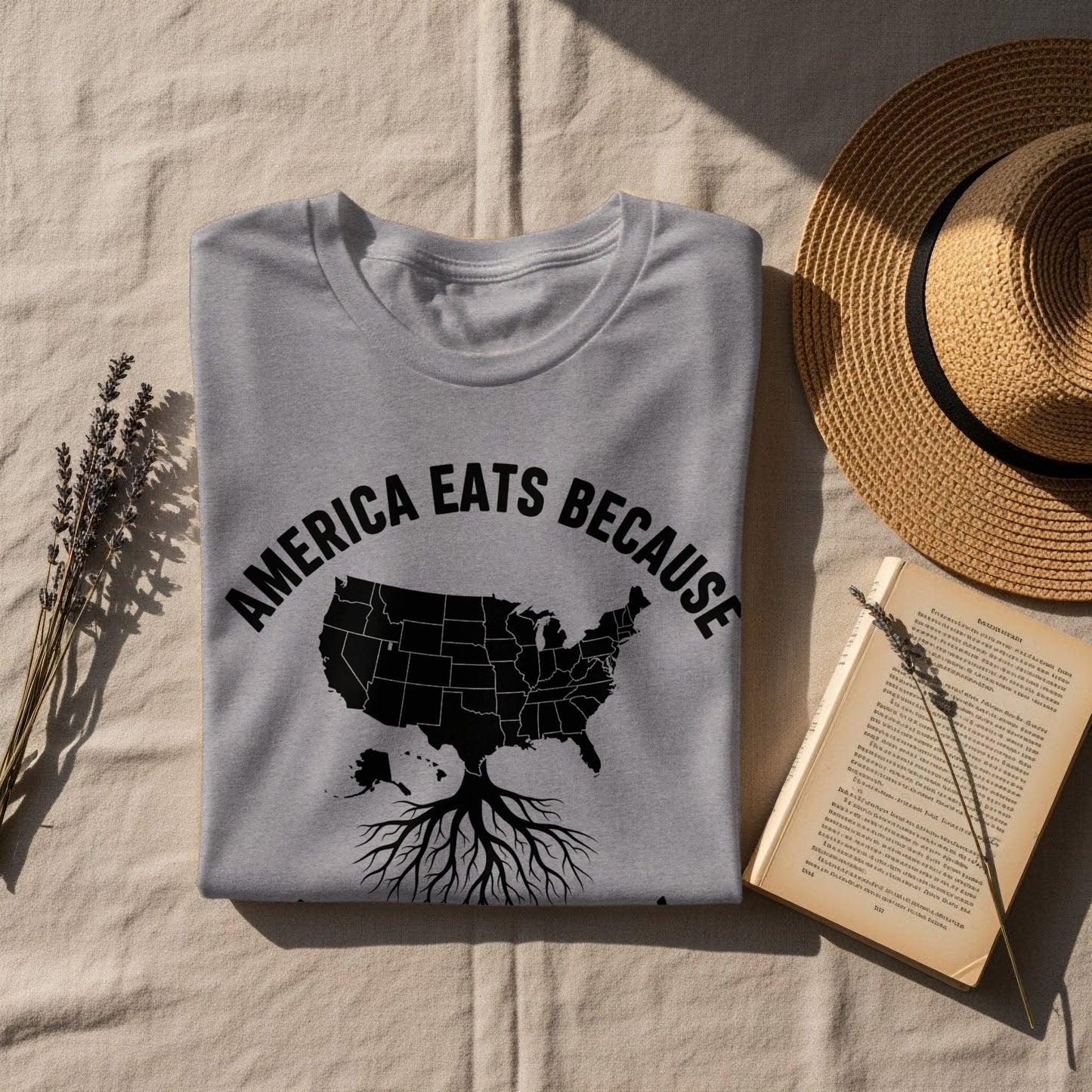 America Eats Because Map Graphic Tee product