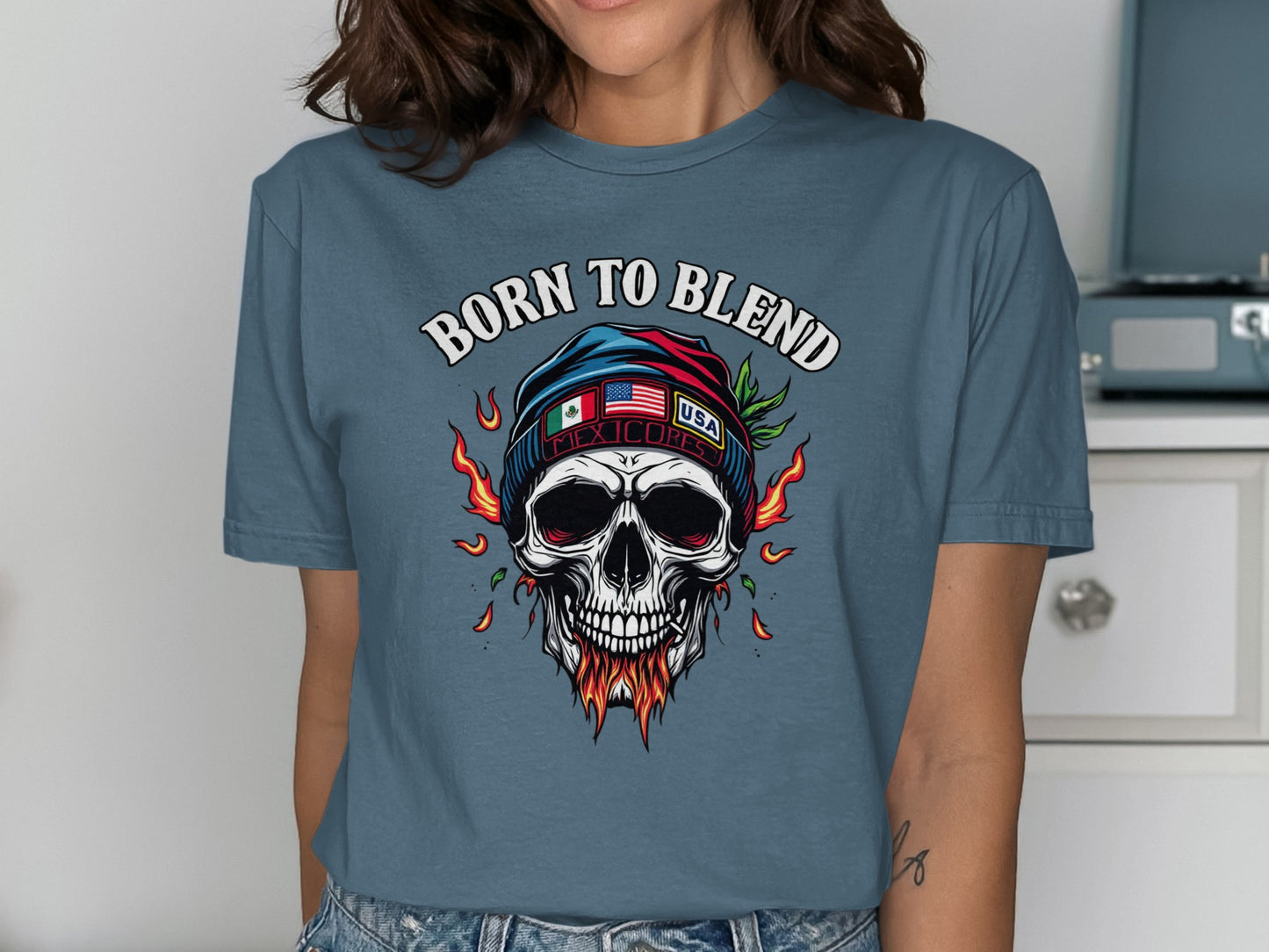 Born to Blend Skull Graphic Tee shirt product type