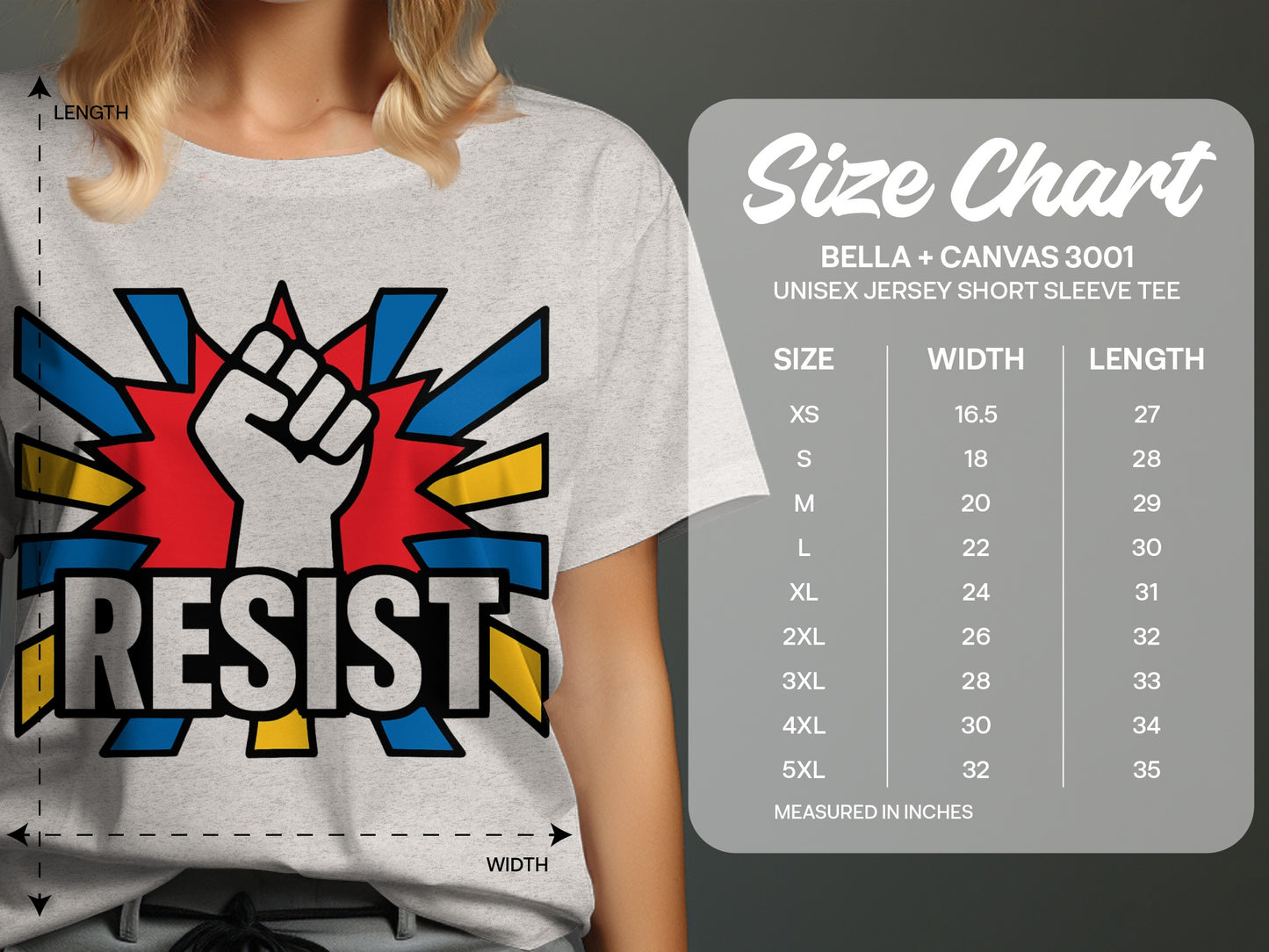 Resist Graphic Tee With Size Chart Product Type